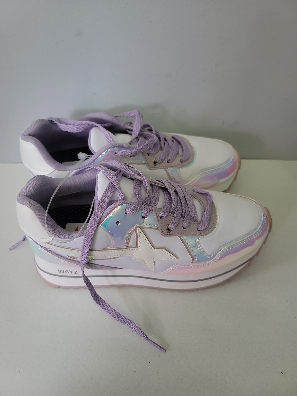 W6YZ Platform Sneakers in White and Lilac